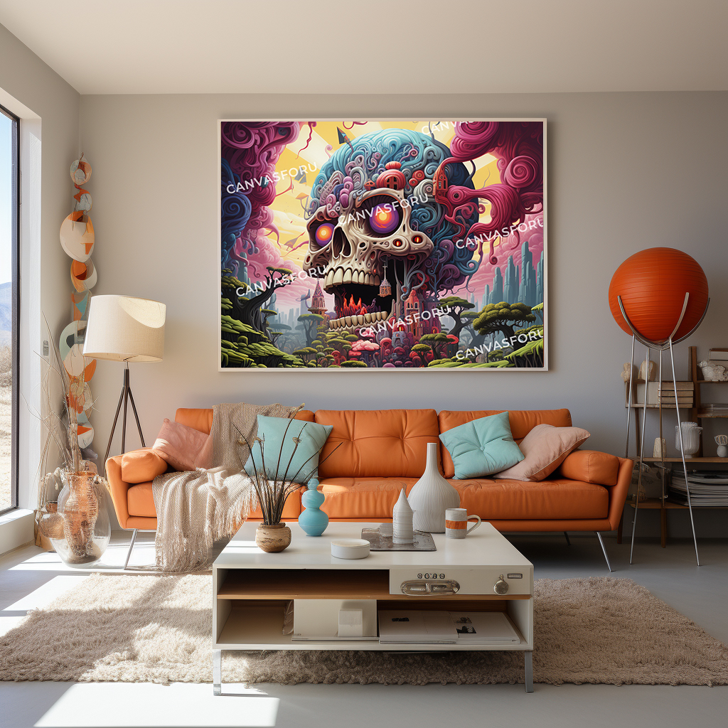 Psychedelic Skull - Canvasforu